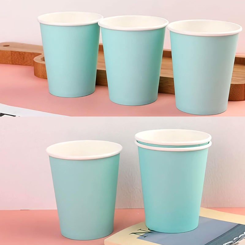 Amscan Vibrant Robin's-Egg Blue Paper Cups (Pack of 20) - 9 oz. - Perfect for Parties, Gatherings, Picnics & Home Use - Image 2